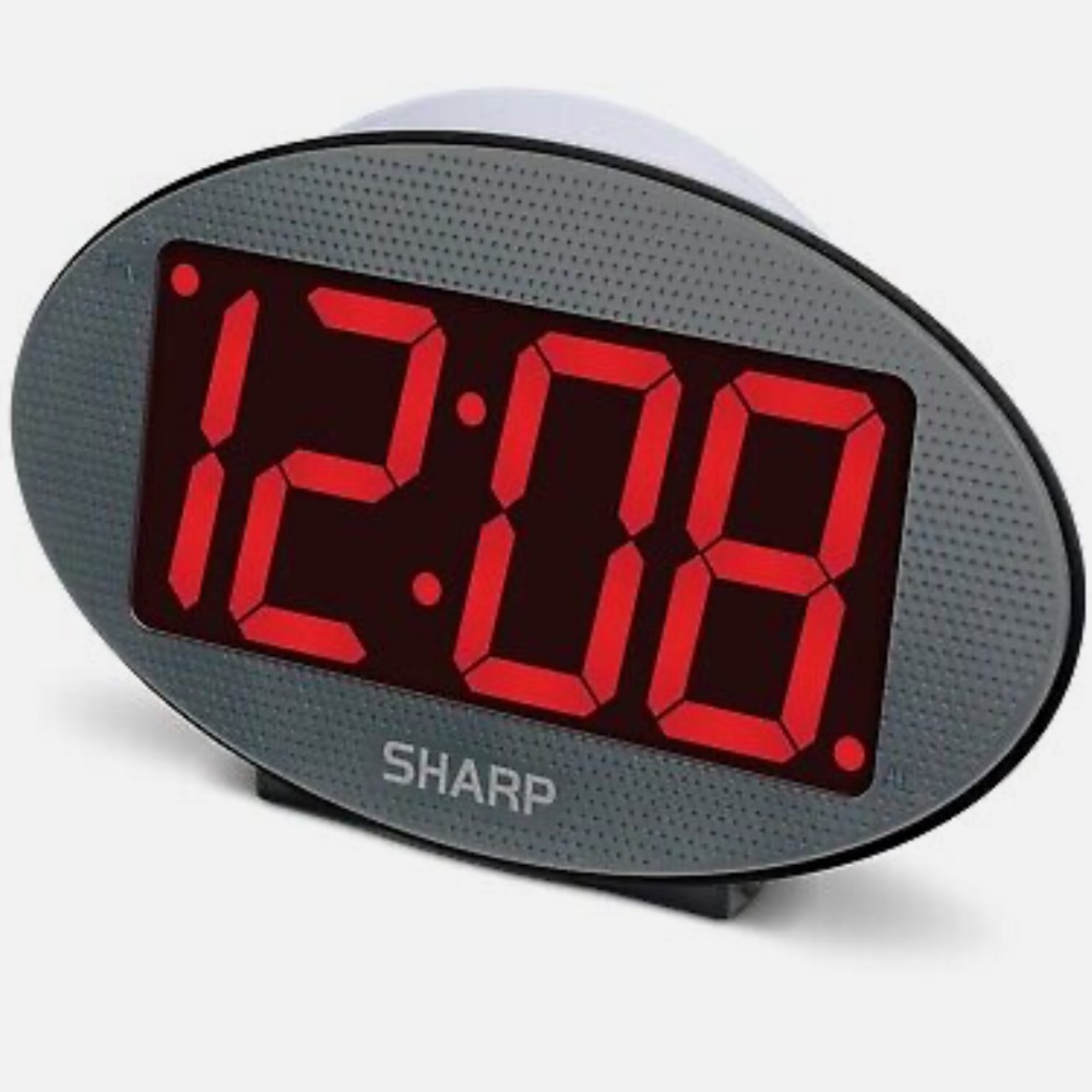 Sharp 3" Red LED Jumbo Display Alarm Clock With Night Light SPC1190, EUC